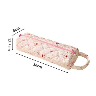 Cute Quilting Cotton Hair Dryer Storage Bag with Handle Large Capacity Curler Storage Bag Soft Portable Carrying Case for Travel