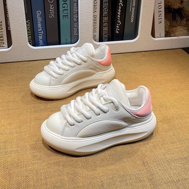 Color matching platform white shoes women's 2025 spring new popular versatile height-increasing muffin casual shoes bread shoes board shoes