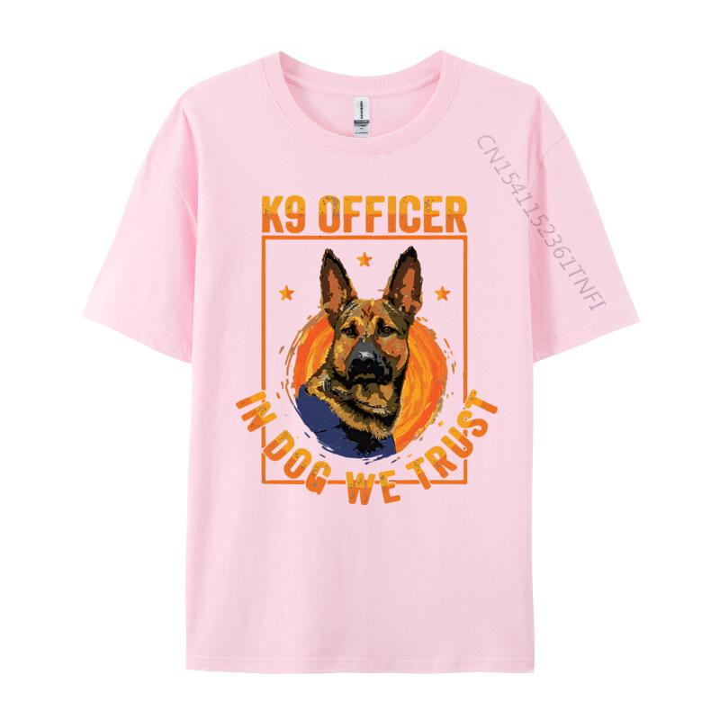 K9 In Dog We Trust Shepherd Thin Blue Light Tshirt Cotton Tops T Shirt for Male Beach Top Tshirts Holiday Plain Shirt