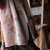 Little Mud Girl Retro Patchwork Robe with Artistic Round Neck