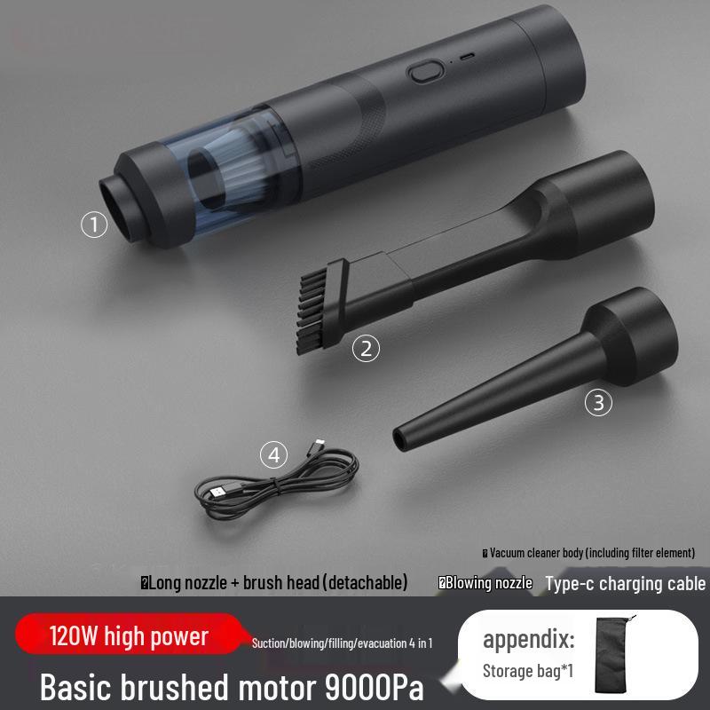 Cordless Car Vacuum Cleaner - Handheld, Dual Suction & Blow, Pet Hair Remover