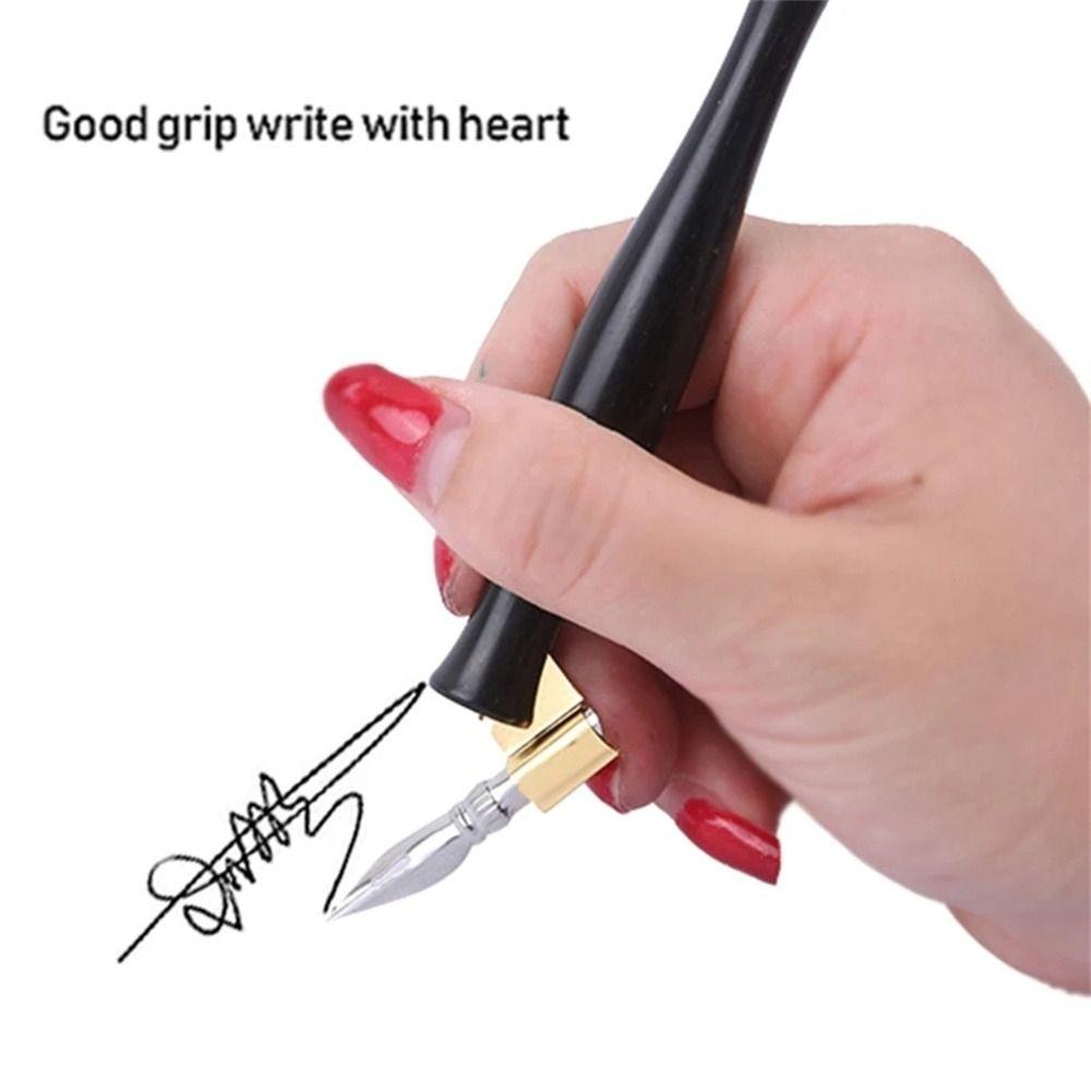 Penna Stilografica Calligrafica Scrittura Inglese Pennino Rame Antico Pennino per Scrittura su Rame Pennino a Immersione Portapenne Firma