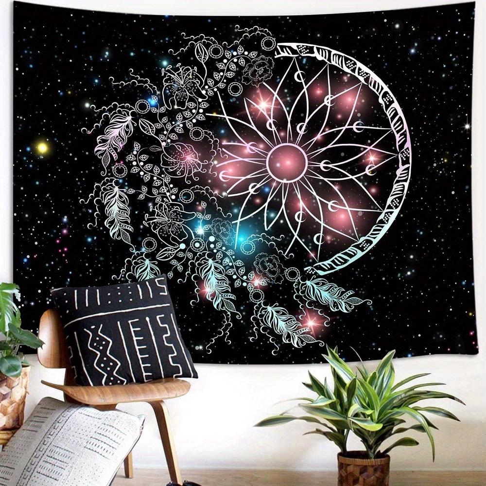 Colorful Dream Catcher Large Tapestry Dreamcatcher Feather Pink Galaxy Tapestry Wall Hanging Decor for Teen Bedroom Aesthetic