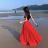High-end Dress Skirt Pamine Design Long Dress Seaside Vacation Halter Suspender Dress Beach Dress Long Dress