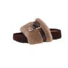 Large Size Women's Shoes 41-43 Mao Mao Slippers Women's Outer Wear Home One-word Belt Buckle Ins Trendy Thick-soled Casual Cotton Slippers