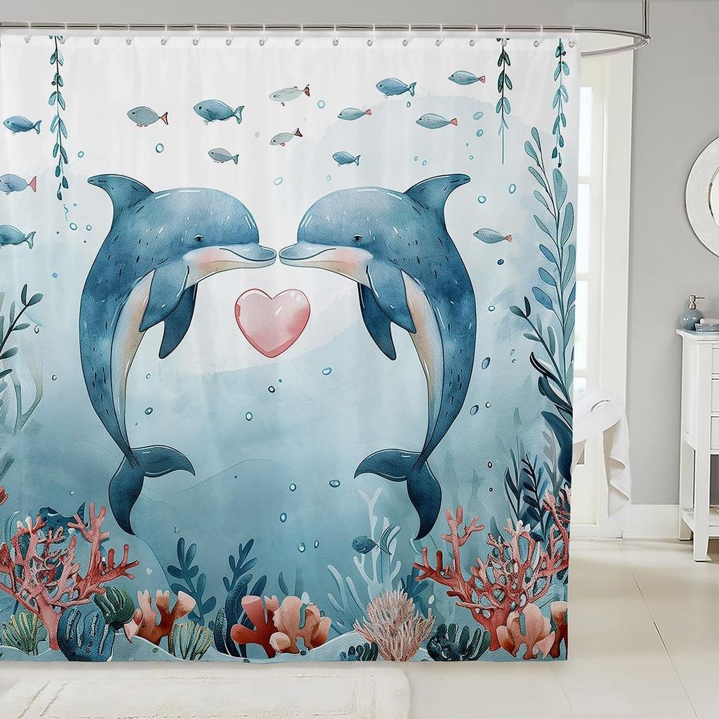 Boys Girls Pig Bath Curtain Cartoon Pigs Shower Curtain Kids Cute Farm Animal Bathroom Shower Curtain Set Butterfly Sunflower