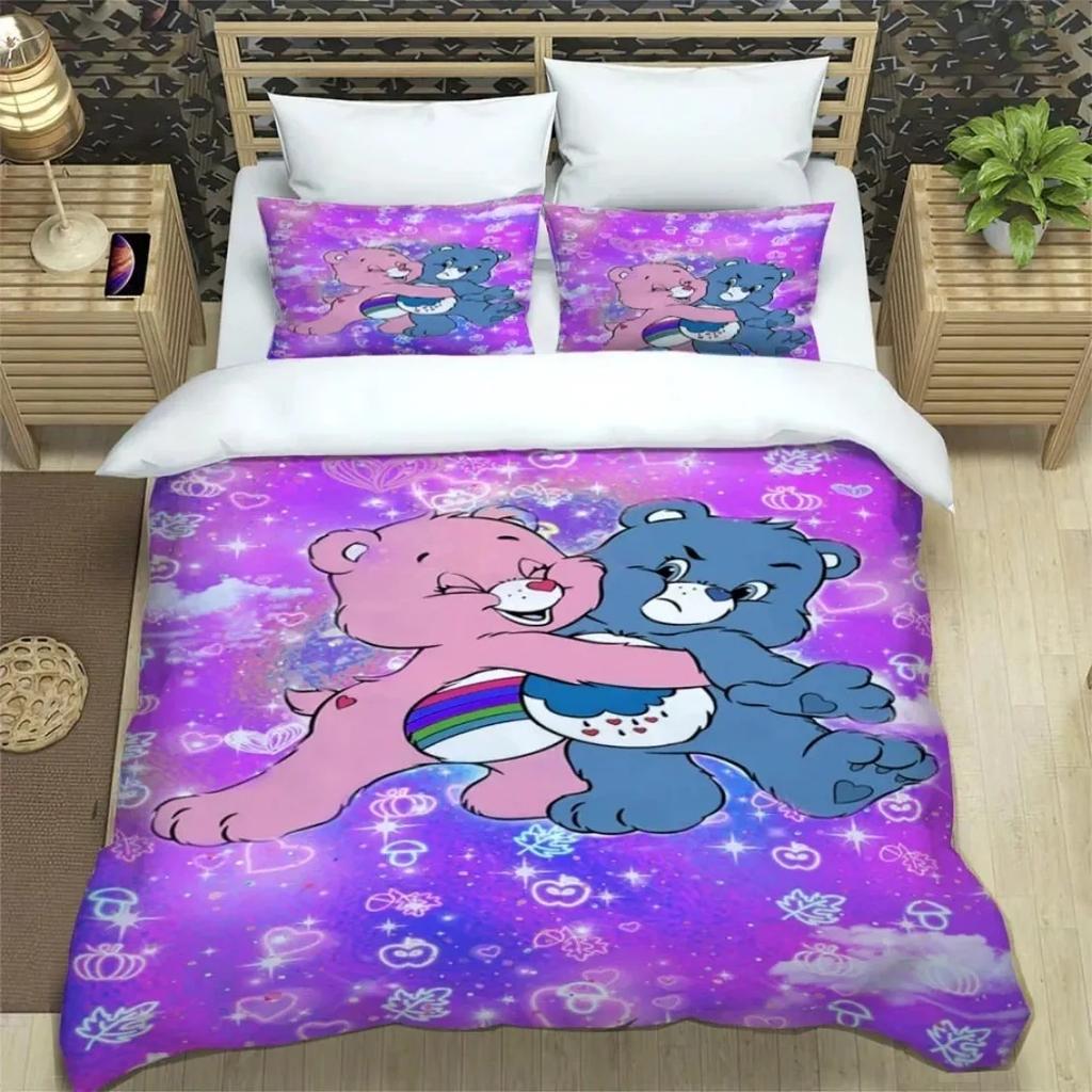 Exquisite 3D Care Bears Wallpaper Cartoon Printing Bedding Set Duvet Cover Comforter Bed Adult Youth Girl Boy Gift