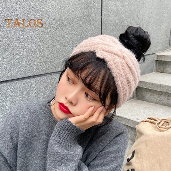 Banda pentru cap de iarnă pentru femei, de culoare uni, cu decorațiuni de răsucire