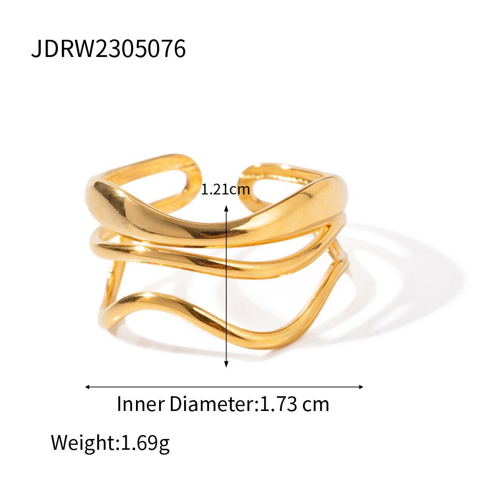 Jieding Stainless Steel Exaggerated Ring - High-end Irregular Design for Women, European and American Style