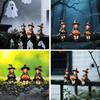 3pcs Resin Crafts Pumpkin Witch Figurine Cute Halloween Statue  Courtyard Flower Pot