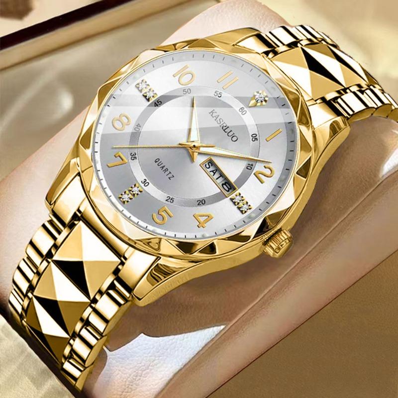 Neue Original Herrenuhr Doppeltkalender Mode Wasserdicht Leuchtend Business Premium Mechanische Quarz Uhr Herrenuhr