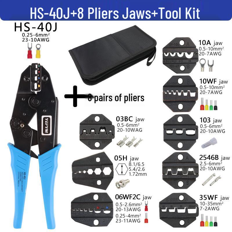 40J/03BC European Ratcheting Crimping Pliers for Pre-insulated, O-type, and U-type Terminals