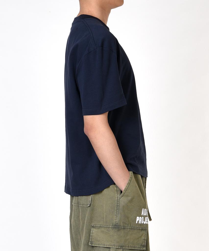AOG PROJECT Solid Crop Short Sleeve T-Shirt (Navy)