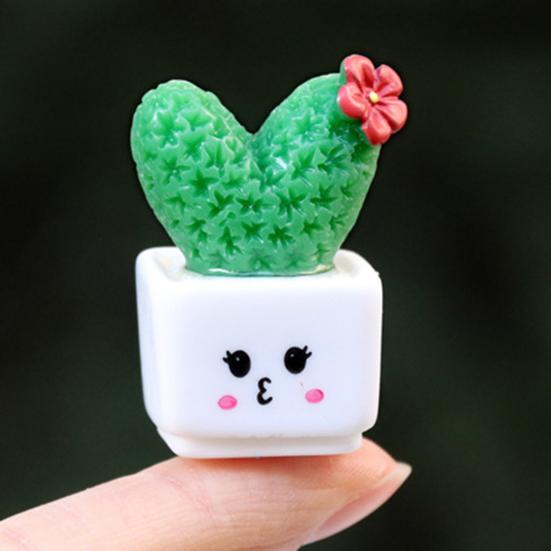 4/8 stk/sett Mini potteplante kaktus ornament Tegneserieuttrykk KJÆRLIGHET Form Kaktus Plantepotte Statue Figur Hjemmekontor Skrivebordsdekorasjon