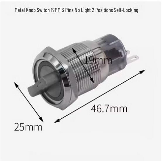 16/19/22mm Metal Selector Switch: Two/Three-Speed Self-Locking or Self-Returning with Key Button