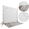 White Brick Wall with Wooden Floor Photography Backdrop Vinyl Photo Background Cloth Photo Studio Photography Props