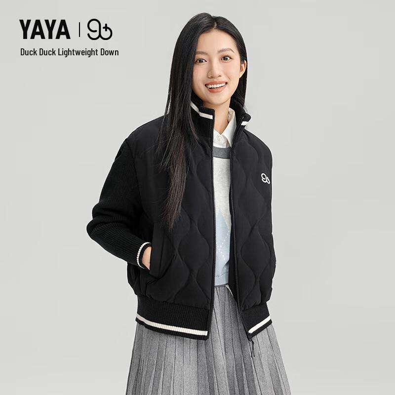Yaya Women's Color-Block Lightweight Stand-Up Collar Down Jacket