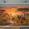 1Pcs African Savannah Sunset Animals Lion Zebra Decoration Background Wildlife Backdrop Decorations For Photo Studio Booth Party