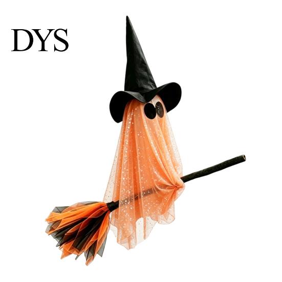 Venkovní dekorace duchů na zahradu Halloweenská čarodějnice Závěsná ozdoba na koště Strašidelný klobouk Plovoucí party rekvizity Přívěsky Vnitřní dekorace strašidelného domu