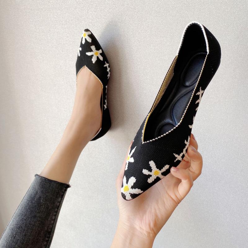 

Новые удобные туфли-лодочки с мелким вырезом, балетки, остроносые, плетеные, женские туфли, плетеная мягкая подошва, одинарные туфли, женские 43