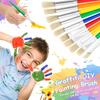 48 Pcs Toddler Paint Brushes Colorful Oil Painting Brushes Round and Flat Kids Paint Brush Set with Plastic Handle for Painting