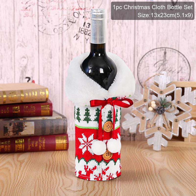 Christmas Wine Bottle Cover Merry Christmas Decorations For Home Christmas Ornament Xmas Table Decor New Year 2026 Navidad Gift