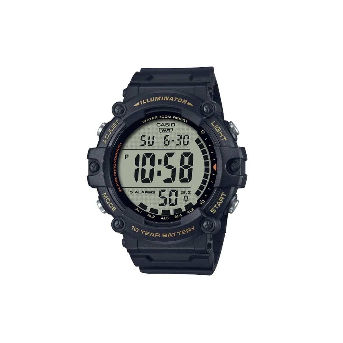 

Casio Youth Retro Liquid Crystal Display Quartz Movement Resin Strap Watch Unisex Watches Gray AE-1500WHX-1AV Regular Watch Box,Gray Strap