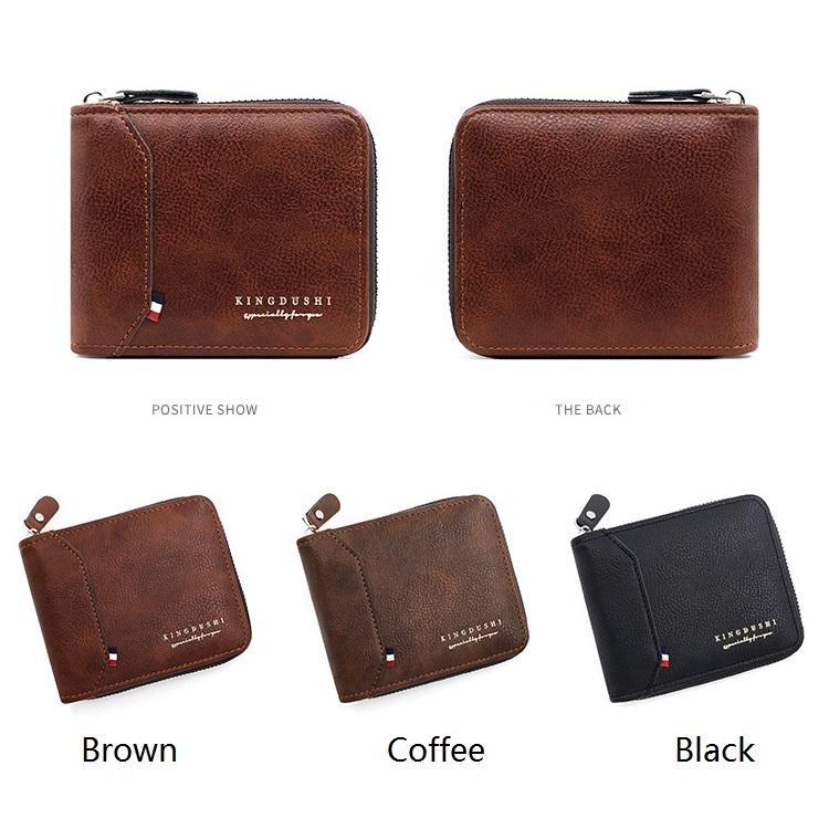 Fashion Splice Men's Short Wallet Chain Zero Wallet Multi Card Bag Zipper Men's Wallet