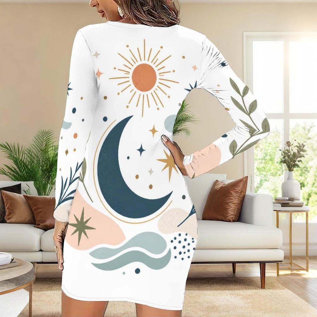 Plus Size Women Long Sleeve Slim Bodycon Midi Dress Soft Premium Casual Party Evening Outfit