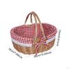 Handcrafted Outdoor Picnic Basket with Lid, Farmhouse Removable Lining, Storage Basket, Serving