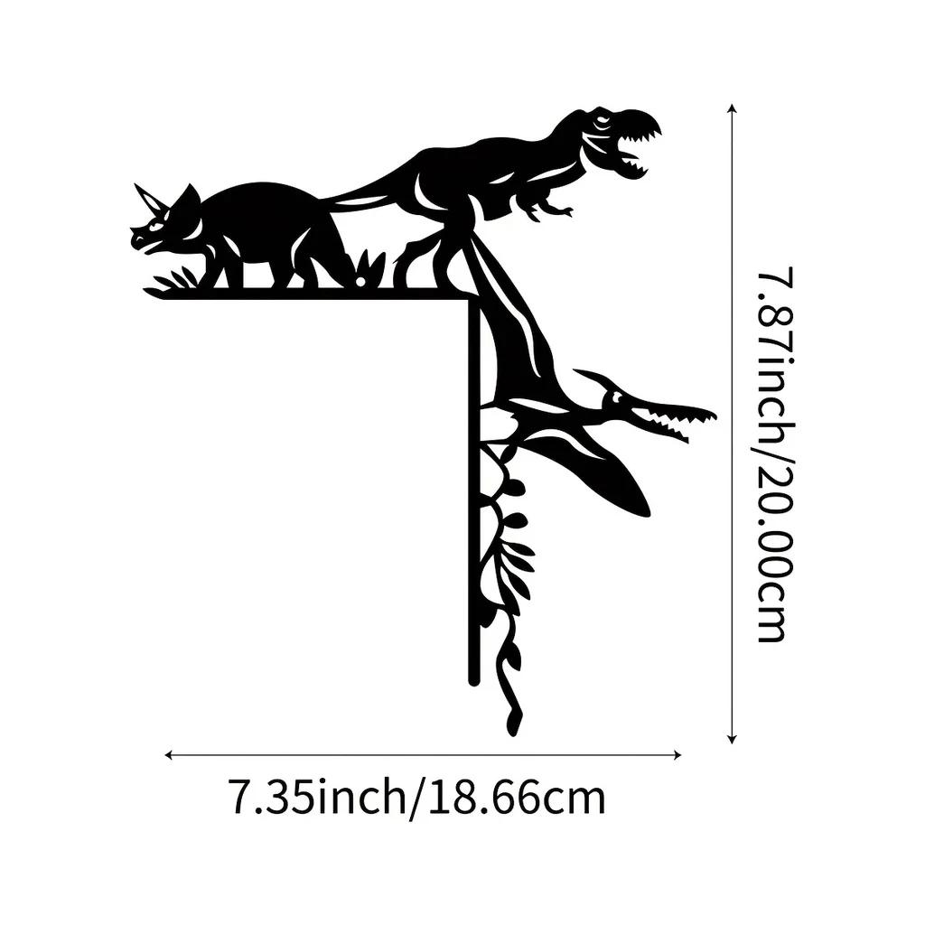 

Наклейки на стену из металла с изображением динозавра и кабана – Декоративное украшение для углов дверей и рам, Уникальное настенное украшение из металла для домашнего декора светло-серый