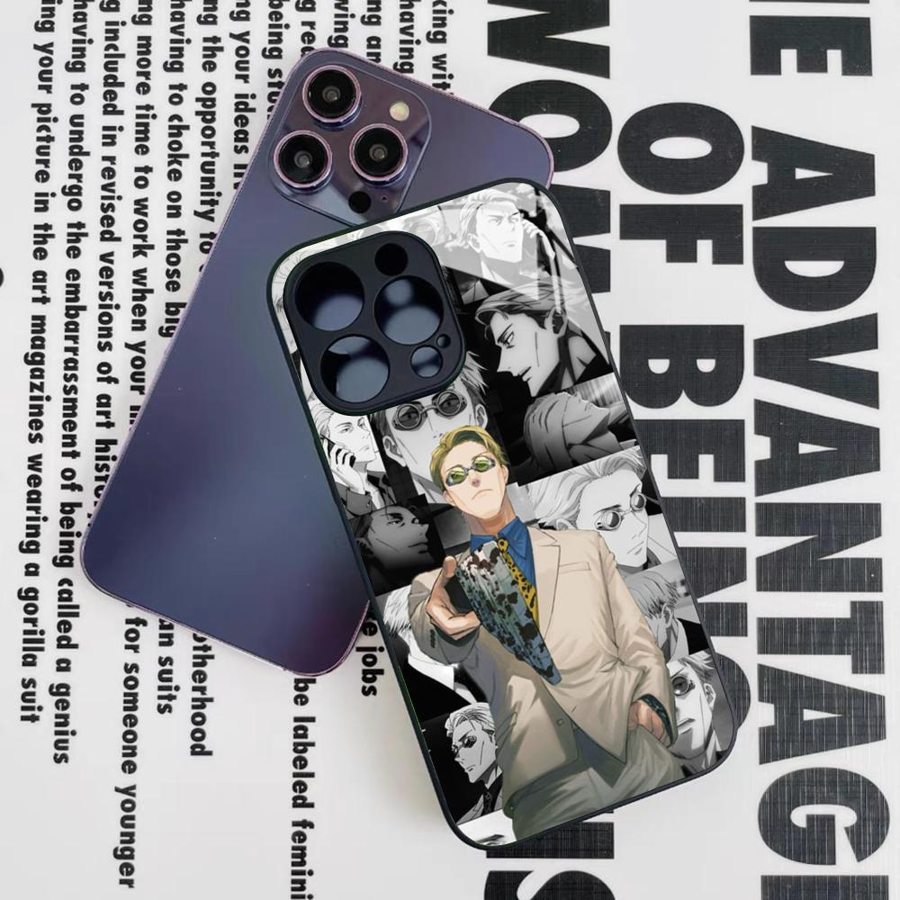 Kento Nanami Jujutsu Kaisen Phone Case for Iphone 17 16 15 14 12 11 13 Pro Max Mini X Air Puls Black Glass Cover
