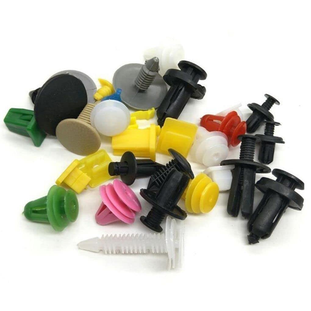 Generic Color Size Random Universal Fender Retainer Clip Vehicle Rivet Door Panel Trim Splash Shield Push Pin Accessories, 200pcs
