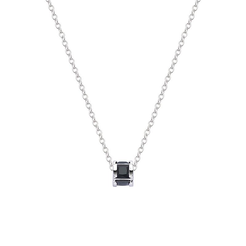 

Японское корейское простое ожерелье с черным цирконом, темпераментная мини-круглая подвеска-боб, короткий чокер до ключиц, женские аксессуары