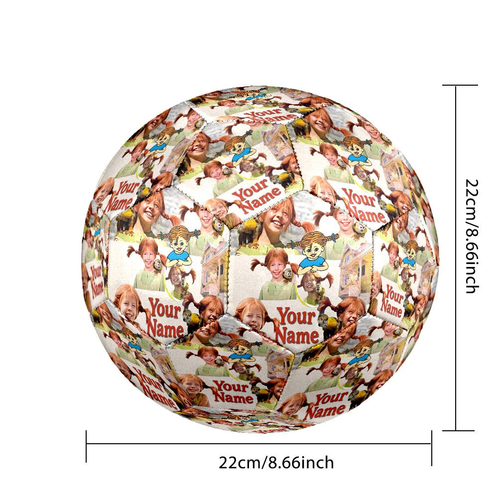 Custom Text Size 5 Soccer Ball, Standard Match Football For OutdoorPippi Longstocking