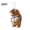 Easy to Hang Car Ornament Pot-bellied Dog Cat Hanging Home Indoor Christmas Tree Rearview Cartoon Accessory Mirror 2D Flat Acrylic Big Belly