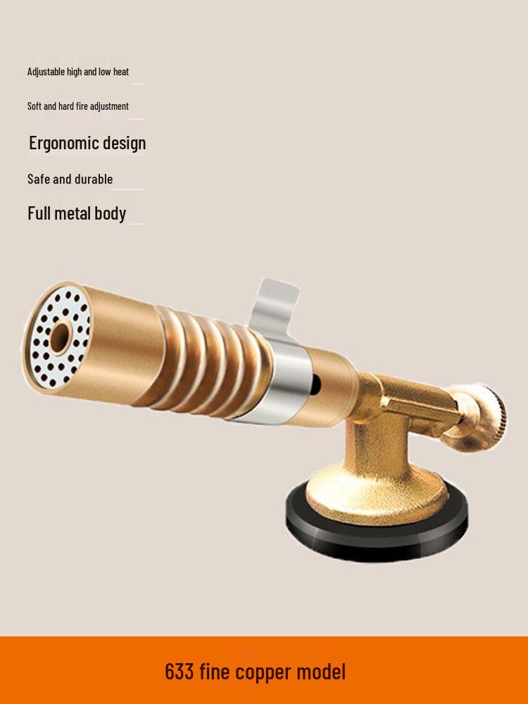 All Copper Flame Torch for Gas Cartridge - Handheld Blowtorch for Pig Hair Removal