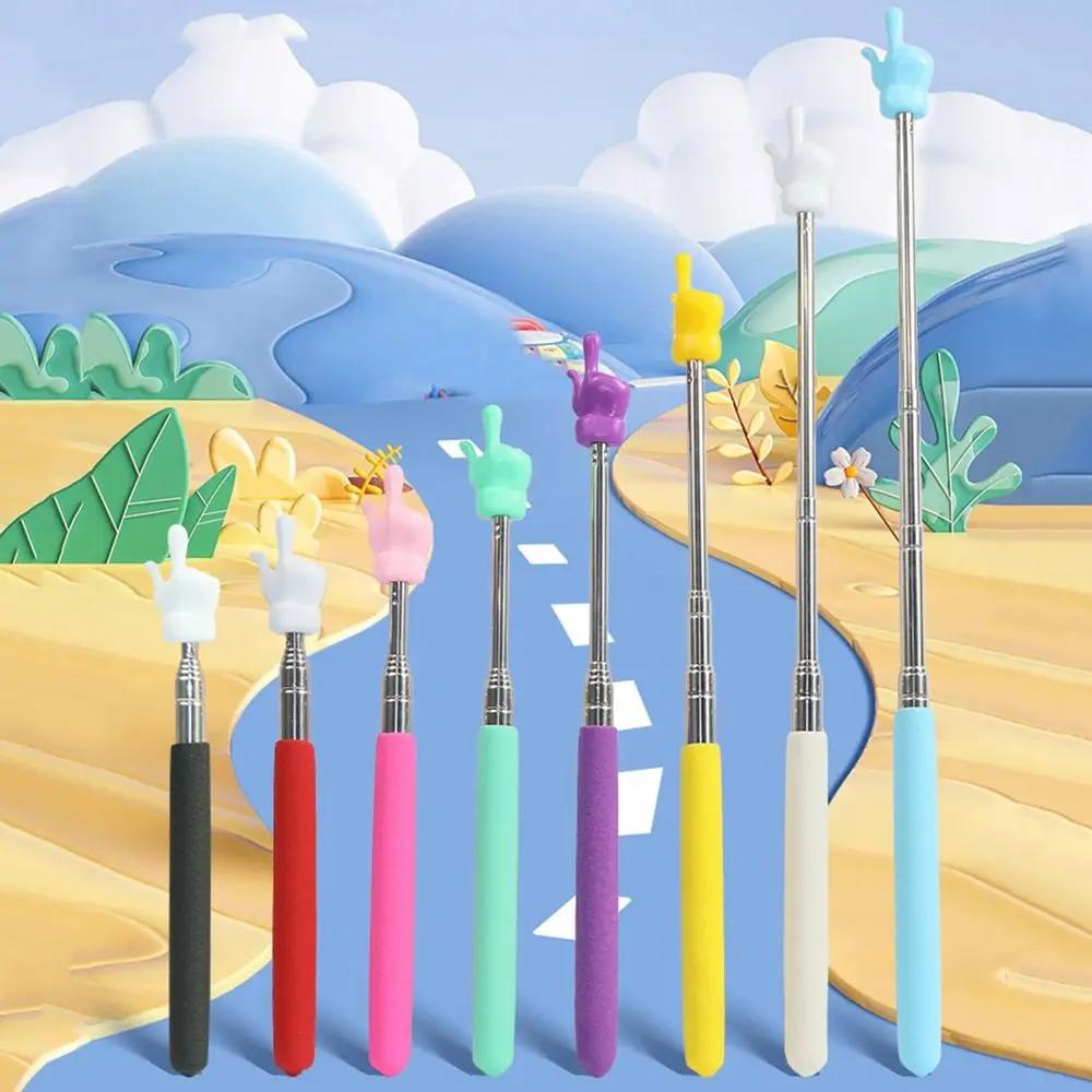 1 Stück Langlebiger Edelstahl-Lehrzeiger Teleskopstange Fingerdesign Lehrstock Klassenzimmer Fingerzeiger Lehrer