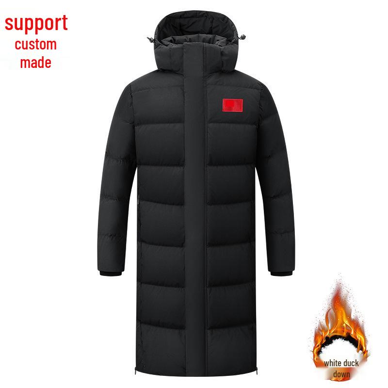 Unisex 80% Down Sports Training Jacket, Knee-Length Winter Coat for Students S