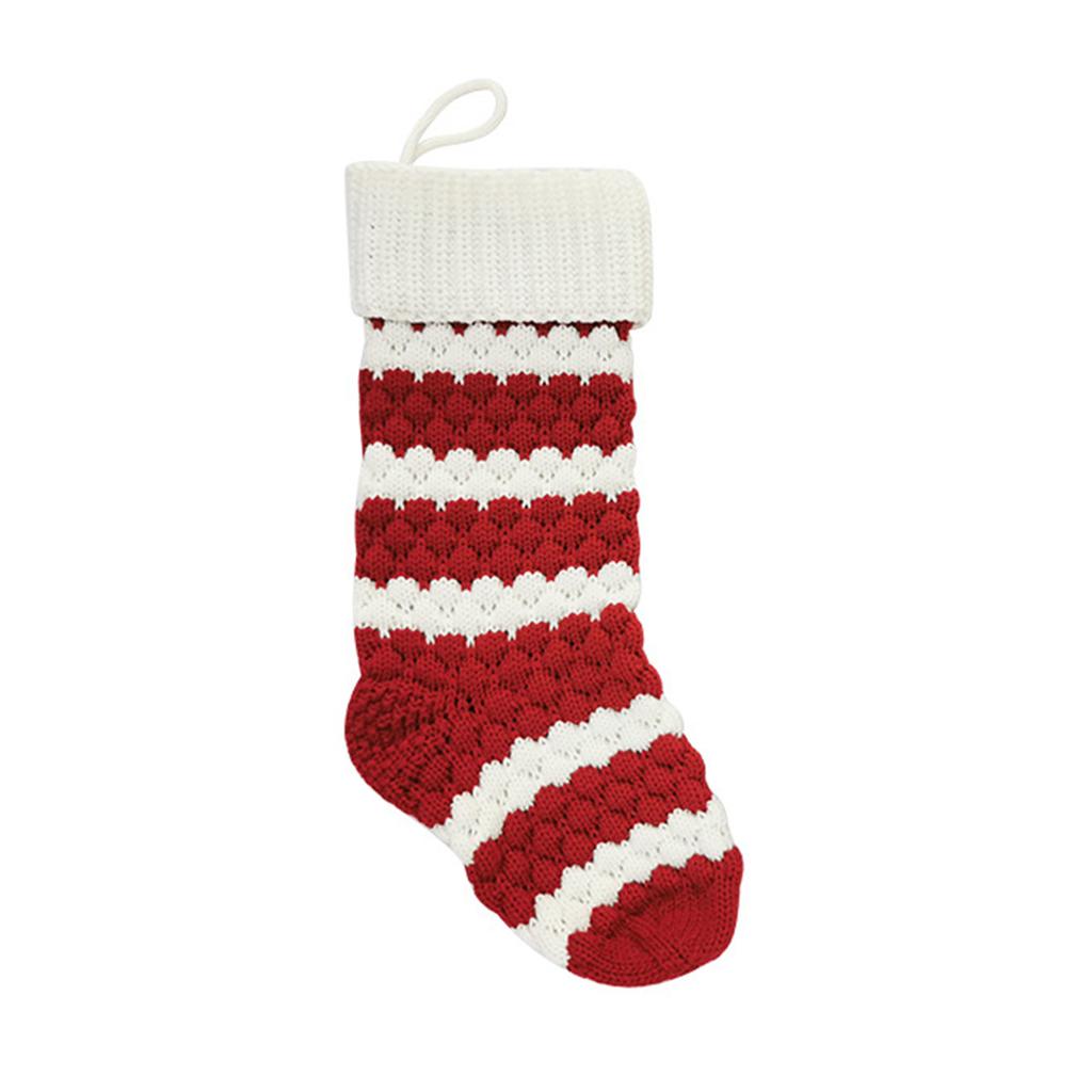 Christmas Stockings Gift Bag 18 Inches Large Size Cable Knitted Stocking for New Year Holiday Christmas Party Decoration