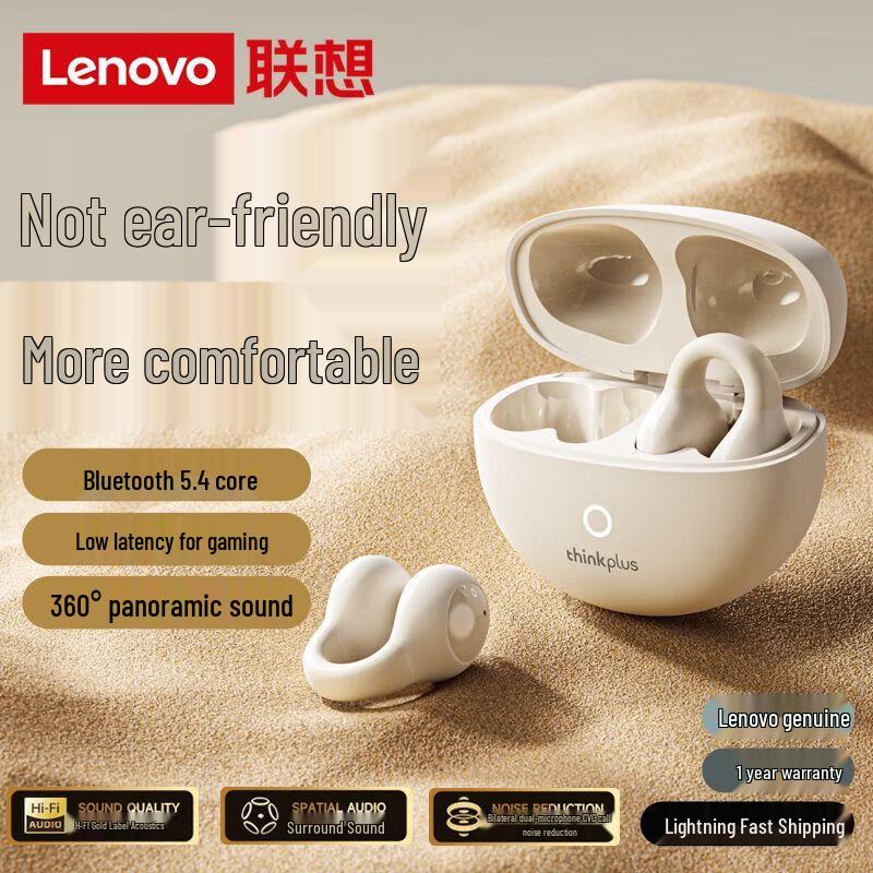 Lenovo LP25 Ear-Clip Wireless Bluetooth Earbuds