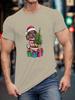 Christmas Dachshund Dog Graphic Tee Men Casual Cotton Round Neck Short Sleeve TShirt Gift