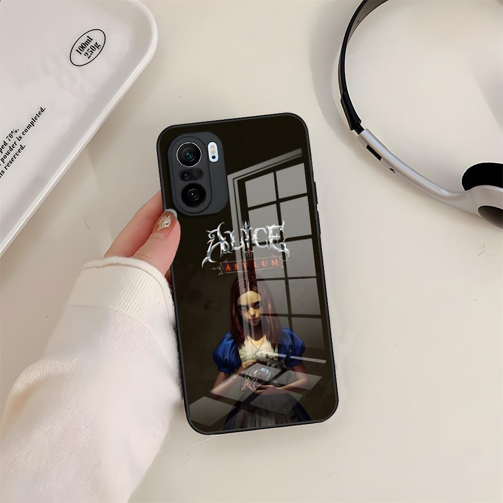 

Чехол для телефона Game A-Alice Madness R-Returns для Xiaomi 14 Lite 12 Pro 11t 13 Lite POCO M6 M5 X6 X5 X3 NFC F5 F6 Pro Стеклянная крышка POCO M6 5G