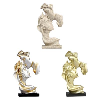 2024 One Kiss Deep Lovers Figure Statue Resin Sculpture for Home Decor Abstract Couple Figurine Posture Gift