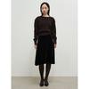 Anggae Lambswool Blend 2Holes Solid Pullover Brown