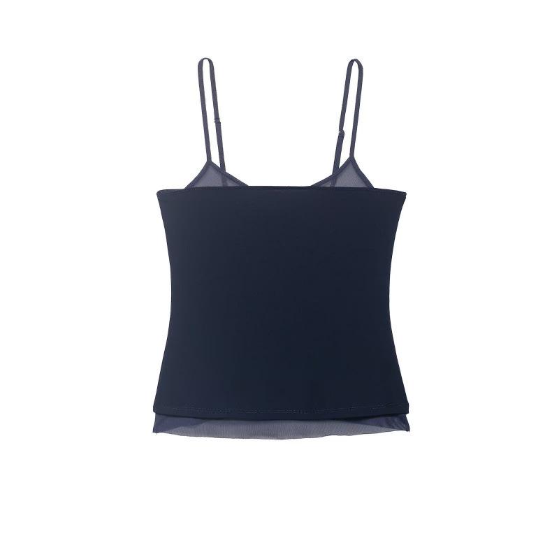 2026 Spring European & American Style Patchwork Silk Gauze Camisole Top XS