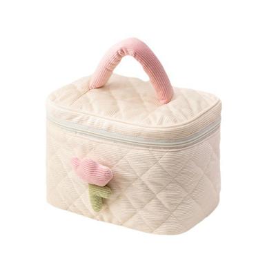 Large Capacity Corduroy High Appearance Level Women's Makeup  Portable High-grade Cute New Toiletries Storage Bag