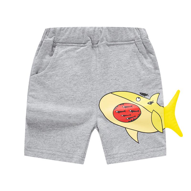 Korean Style Cartoon Shark Summer Shorts for Boys - Children's Clothing