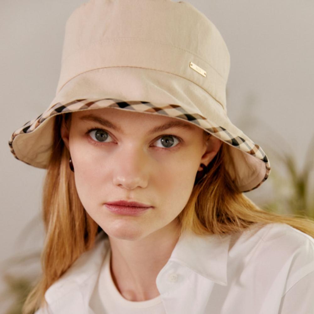 Daks Ivory Check Bicolor Cotton Linen Bucket Hat Dbhe3e123i2 Single option