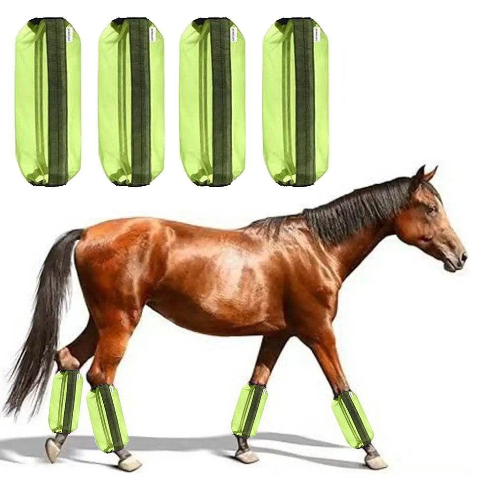 4Pcs Breathable Fly Boots for Horses Ventilated Mesh Fly Leg Wraps Horse Fly Sheets Outdoor Riding
